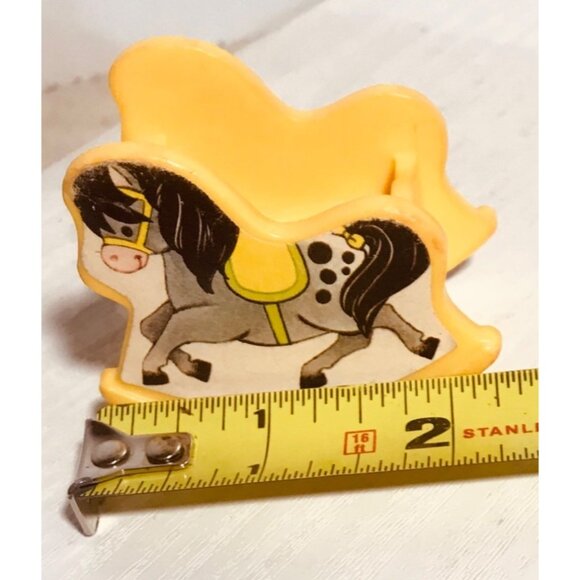 Vintage 1972 Fisher Price Lov Toys Yellow Rocking Horse Chair Dollhouse Furnitur - Picture 9 of 14